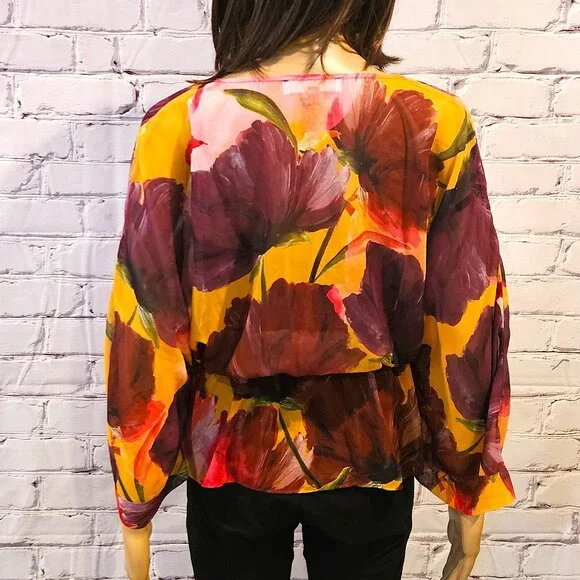 MELANIE LYNE - Colourful floral print sheer kimono - Picture 9 of 10